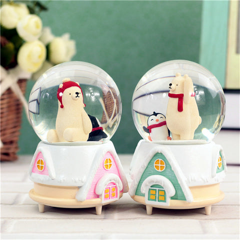 Polar Bear and Penguin Snow Ball