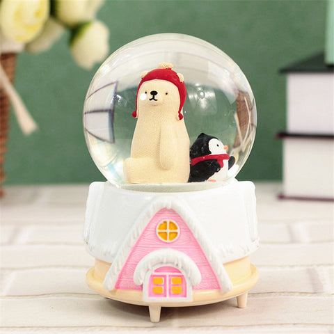 Polar Bear and Penguin Snow Ball